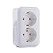 Produktbild Aufputz Schuko Doppel-Steckdose IP20 farbe weiß, serie OKKO