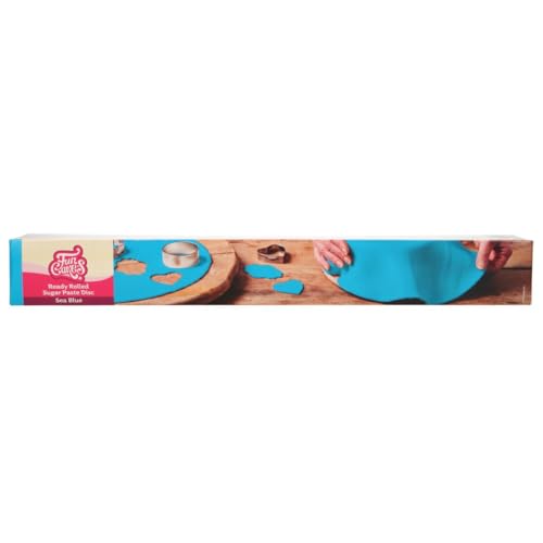 FunCakes Ausgerollte Rollfondant Disc Sea Blue: Köstliches Vanille-Aroma bereits gerollt einfach zu verwenden perfekt für die Kuchendekoration 430 g