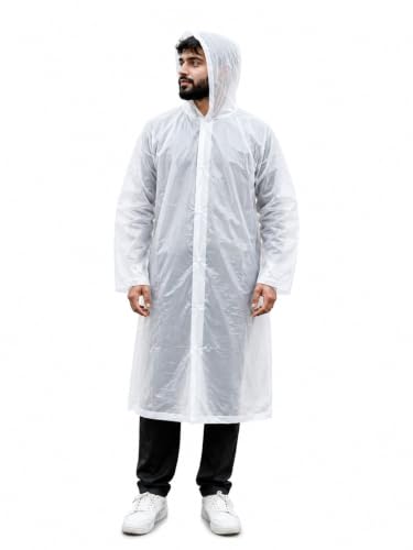 Image of RERANT Unisex Waterproof Long Raincoat with Hood and Pockets, Reusable Lightweight Rain Poncho Jacket for Men and Women, Multicolor