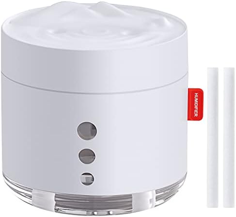 Humidifiers for Bedroom, 800ML Quiet Air Humidifiers with Soft Warm Night Light, USB Portable Desk Humidifier with 2 Mist Modes Waterless Auto Shut Off Humidifier for Baby, Plant, Small Office
