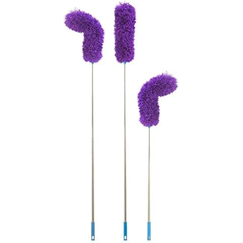 Sichler Haushaltsgeräte Staubwedel waschbar: 3er-Set Biegbare Mikrofaser-Staubwedel Cover