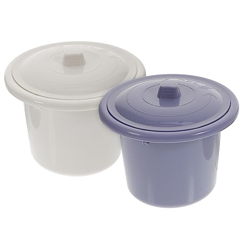 HAPINARY 2pcs Kids Urinal Pot Adult Spittoon Household Bed Pan Night Urine Pot with Cover Durable Odor- for Home Travel Random Color