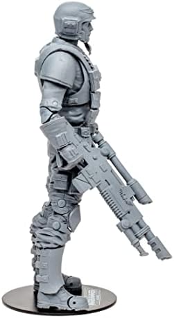 McFarlane Toys, Warhammer 40000 Darktide Veteran Guardsman Action Figure with 22 Moving Parts, Unpainted Collectible Warhammer Figure with collectors stand base, Customise Your Figure  Ages 12+