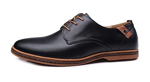 Men's Comfortable Round Toe Oxford Lace-Up Leather Casual Shoes for Business Work Outdoor Walking2