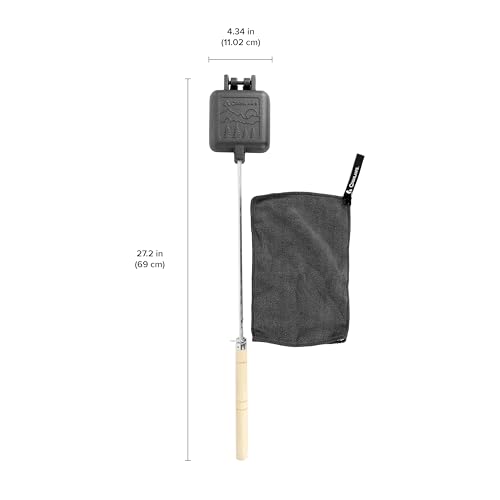 Image of Coghlan's Cast Iron Camp Cooker - Pre-Seasoned Pie Iron Sandwich Maker with Heat-Resistant, Removable Handles, Easy-to-Clean for Toasted Pies, Grilled Sandwiches, and Meats, For Campfire Cooking