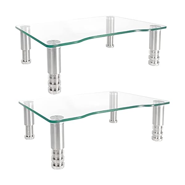 Monitorerhöhung mit höhenverstellbarem Multi-Media-Desktop-Ständer für Flachbildschirm, LCD-, LED-TV, Laptop/Notebook…
