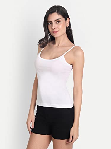 Image of Aimly Women's Regular Fit Cotton Camisole Slip Spaghetti | Combo Pack of 2