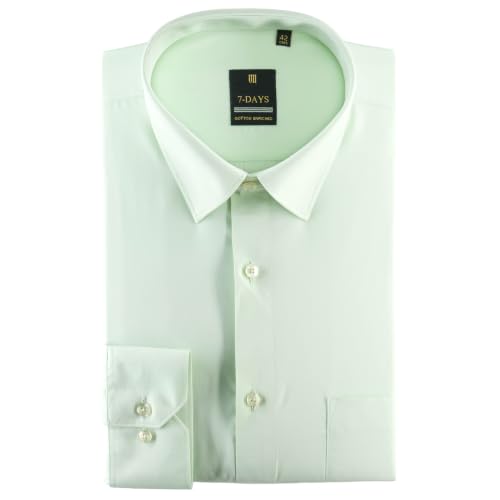 Image of 7-DAYS Men's Premium Formal Shirt - Cotton Rich, Regular Fit, Full Sleeve, with Pocket, Durable & Easy Care - Perfect for Office & Everyday Wear