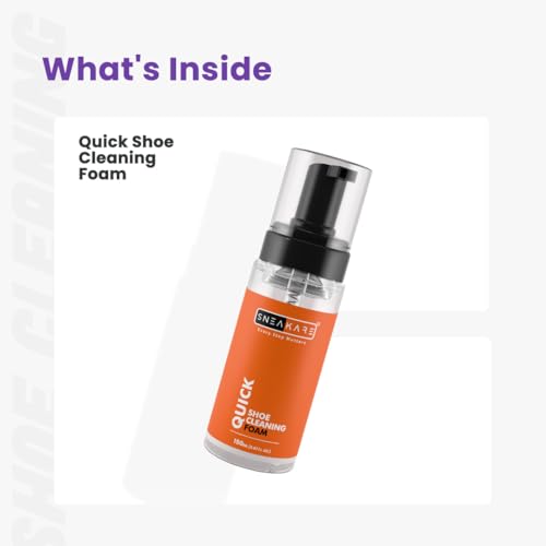 SNEAKARE Quick Shoe Foam Cleaner | Contains 3 x 150ml Foam Shoe Cleaner | Sneaker Cleaning Kit | Suitable for Sneakers, Nubuck, Leather, Suede & Sport Shoes