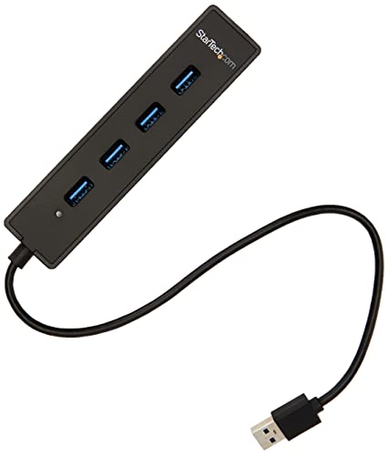 Startech.com 4-Port Usb 3.0 Hub With Built-In Cable - Superspeed Laptop Usb Hub - Portable Usb Splitter - Mini Usb Hub (St4300Pbu3), Black #TOP2