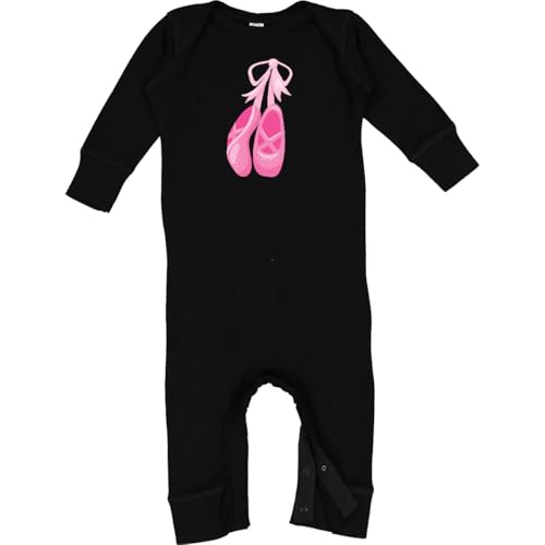 inktastic Ballet Shoes, Ballet Slippers, Ballet Dance, Pink Baby Romper Coveralls 18 Months Black 35a4c