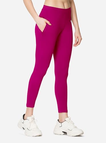 Image of VSTAR PL02 Women Ankle Length Stretchable Slim Fit Leggings with Secured Side Pocket | Moisture-Wicking | Soft Waistband & Cotton-Elastane Fabric