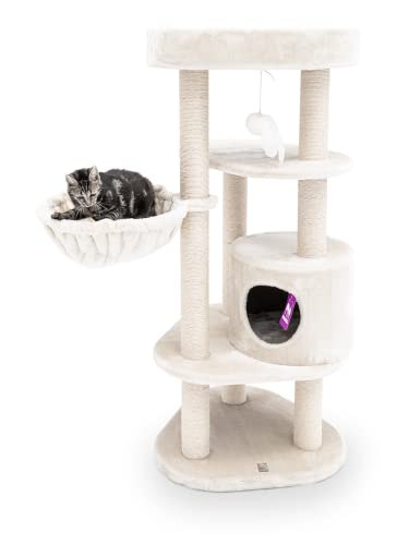 Petrebels Kratzbaum Platzsparend & Extra Stabil Charlotte 134 Creme