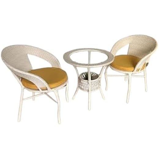 Bistro Set Rattan Chair + Glass Table 2+1