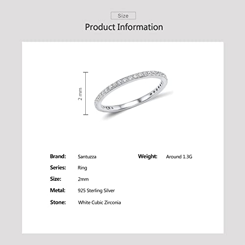 Santuzza 925 Sterling Silver 14K Gold Plated Solid Stackable Ring Cz Simulated Diamond For Women (8.5, Gold) #TOP3