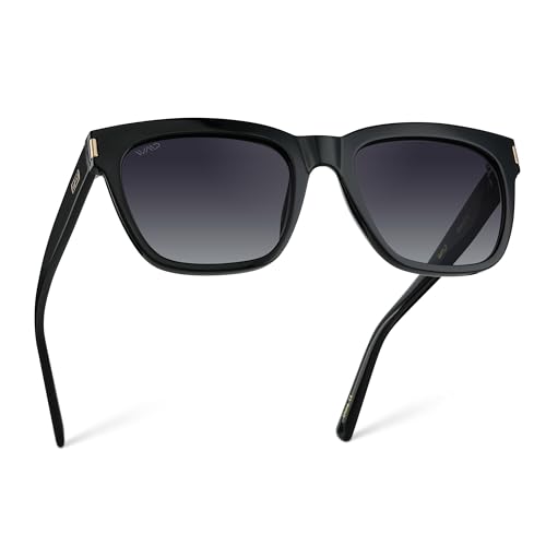 WearMe Pro Women's Large Square Sunglasses: Bold Thick Frame, Winged Browline & Polarized Lenses