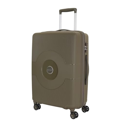 Image of American Tourister Kamiliant Light Weight Set of 3 Trolley Bags 55 cm, 68 cm and 79 cm Small, Medium and Large Hard-Sided Modern Design Polypropylene 8 Wheeler Spinner Luggage (Military Olive)