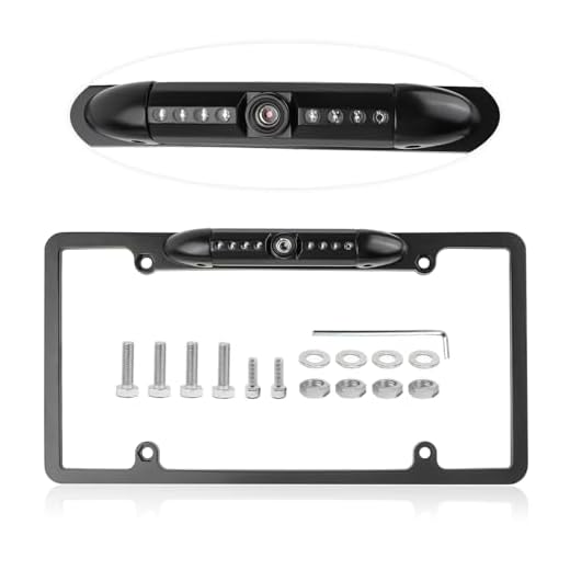 License Plate Backup Camera,HD Night Vision Reverse Camera with 8 LED,170°Wide Angle IP67 Waterproof Car Rear View Camera Fits Car Truck SUV RV with US License Plates