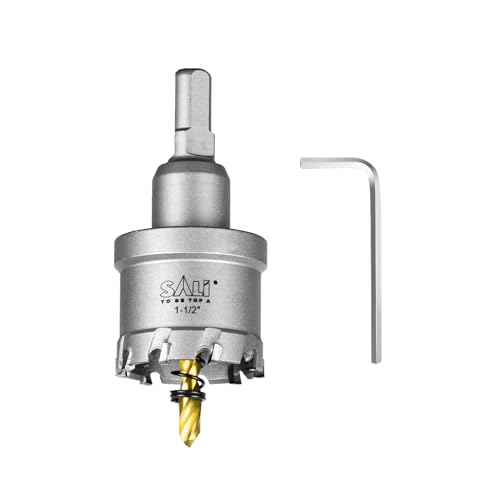 Image of SALI 1-1 /2 inch (38mm) TCT Hole Saw Kit Tungsten Carbide Tipped Hole Saw Drill Bit with Titanium-Plated Pilot Drill bit for Metal, Stainless Steel, Iron, Wood, Plastic 2pcs