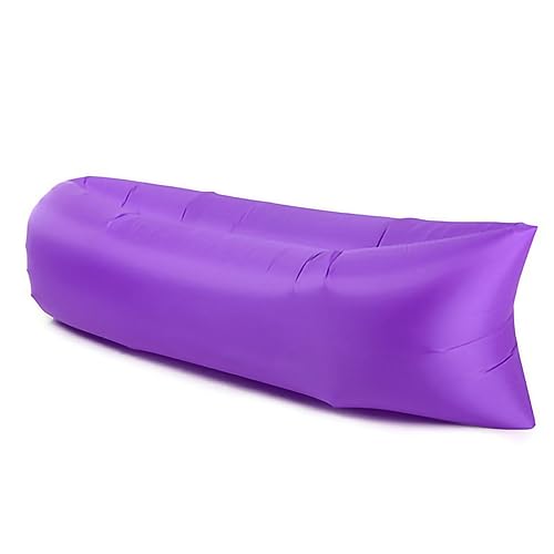 cardyven Inflatable Lounger Air Sofa Hammock, Foldable Air Sofa Hammock Inflatable Couch for Camping Backyard Lakeside with Compression Sacks (Purple)