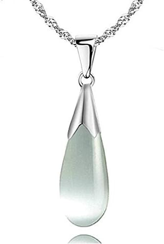 Amazon Co Jp Mengc 韓国語バージョンの 925 シルバー猫の目石ドロップペンダント女性 クリスタル天然水晶ムーンストーンロックチェーンジュエリーのための女性 ジュエリー