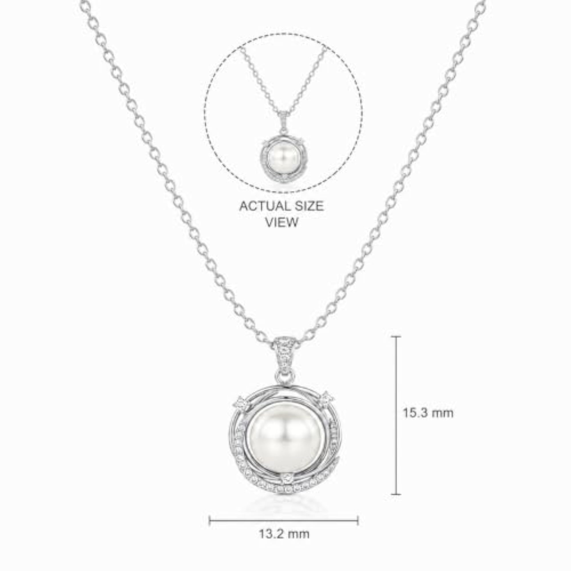 925 Silver Ginkgo Leaf Pearl Pendant Necklace