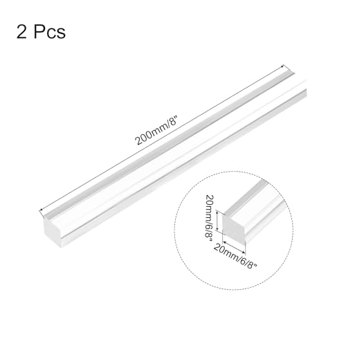 Image of MECCANIXITY 2pcs Acrylic Square Rods 13 /16 inch x 8 inch Clear Acrylic Dowel Rods Sticks Acrylic Plastic Sticks Strip for DIY Crafts Lighting Gardening Decorations - 20mm x 200mm