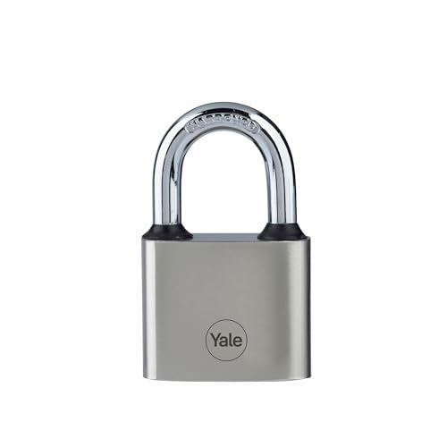 Yale Y112/40/132/1 Padlock for Main Gate 40mm Iron Disc Home Door Lock with 3 Retaining Keys | Hardened Steel Shackle Padlocks for Main Door | Lock and Keys Locks for Home (Silver Finish)