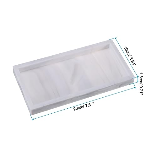 PATIKIL Silicone Bathroom Tray, 8" x 4" Soap Dispenser Tray Jewelry Organizer Dish for Restroom Dresser - Image 2
