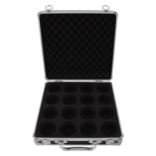 Estuche para bolas de billar resistente LALAFINA con compartimentos negros