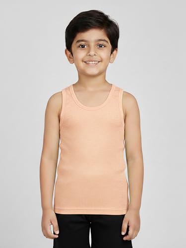 Image of KiddoPanti Boys 100% Cotton Vest Pack of 3 | Cotton 1x1 Rib Knit Sleeveless Innerwear | Soft & Breathable Kids Vest