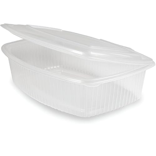 GreenFyA - 50 Tapers para Comida Hermetico de Plástico PP Reutilizables con Tapa Bisagra. Apto para Microondas, Congelador y Lavavajillas. Tuppers para Alimentos Calientes o Fríos (1500ml)