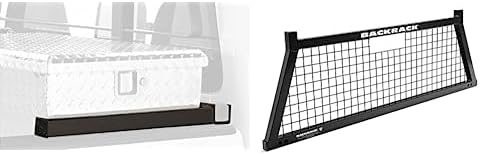Miniatura 6 de RealTruck Backrack Original, marco de rack acortado + kit de herramientas para uso con cubierta tonneau de parte superior ancha, combo  Negro, sin