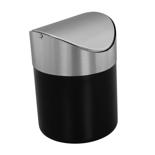 CAXUSD Mini Papelera De Escritorio Con Tapa Abatible Ideal Para Escritorio y Baño Acero Inoxidable