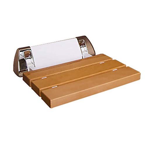 Foldable Wall Shower Stools Wall Mounted Wooden Shower Seat Stool Folding Wood Change Shoes Stool for Elderly/Disabled Anti-Slip Heavy Duty Shower Seat Stool Max. 150kg
