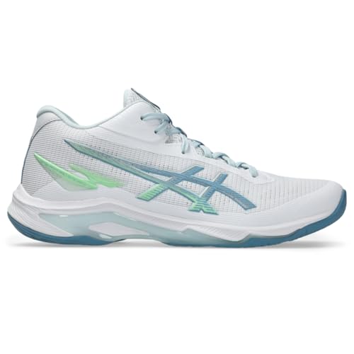 ASICS Men's Netburner Ballistic FlyteFoam Mid Top 4 Volleyball Shoes, 12, White/SABA Blue - image 8