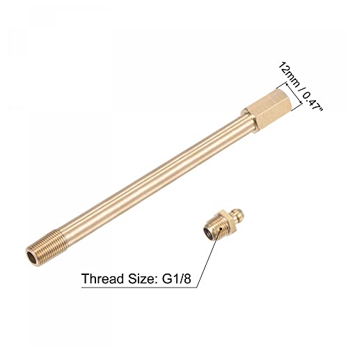 Image of uxcell Brass Straight Grease Fitting Assortment G1 /8 inch Thread 160mm Length Hydraulic Grease Fitting Accessories