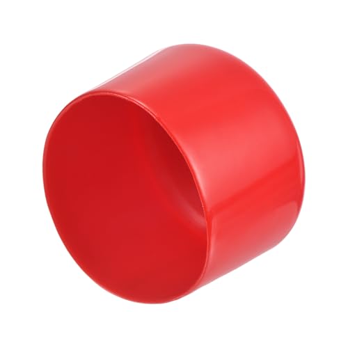 Image of uxcell 2pcs Rubber End Caps 60mm(2 3 /8 inch) ID Vinyl Round Tube Bolt Cap Cover Screw Thread Protectors Red, 40mm Height