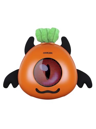 Image of Hookaba GlowBuddy LED Eyes Backpack 13L | Kids Smart Bag with App Control, Programmable Screen & Water Resistant | for School, Picnic, Travel | Mini Digital Daypack for Girls & Boys (Boo Orange)