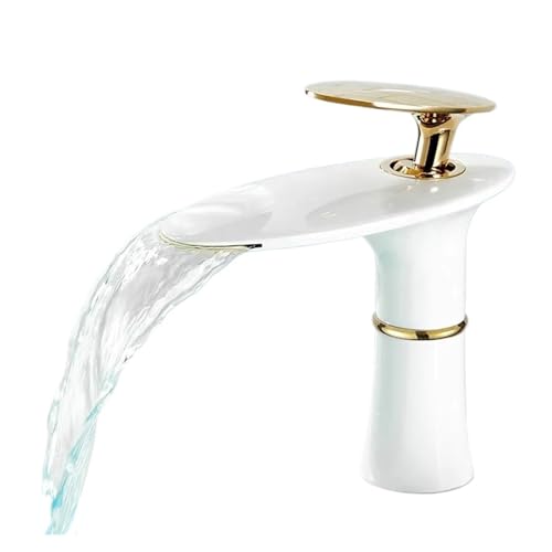 Grifo de baño negro de latón que evita salpicaduras con caída cascada 7