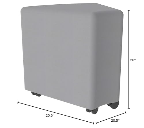 Image of Sprogs 18 inch H Structured Wedge Stool -Flexible Modular Collaborative Soft Seating for Office, Home, Lounge and School Classrooms with Durable Frame & Set of 2 inch Casters Add-on -Chocolate