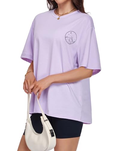 ADOREJOY Oversized Tshirts for Women Crewneck Summer Graphic Tees Short Sleeve Loose Basic Tops - Image 7