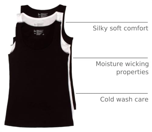 Image of Felina Stretch Layering Womens Tank Top - Seamless Cotton Tank Top for Women, Workout Top (3-Pack)