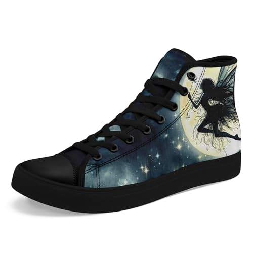 High-Top Skull & Roses Canvas Sneakers for Men & Women - Lightweight,Trendy Casual Flat Shoes for Concert, Street Wear