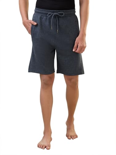 Image of SleepZ by Raymond Men Regular Fit Solid Pattern Cotton Polyester Blend Shorts