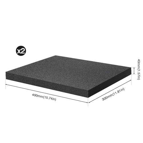 2 Stück Schaumstoff Zuschnitt 400 x 300 mm Vielseitige Schaumstoffeinlage für Werkzeug- und Kamerakoffer,Werkzeugeinlage zum selbst zuschneiden Höhe 40mm