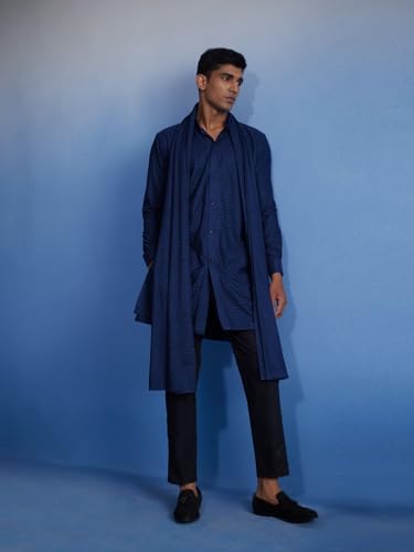 Image of VASTRAMAY Men's Net Kurta, Pyjama and Dupatta Set