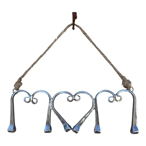 MOM Horseshoe Nail Wall Art Mothers Day Gift Handmade in