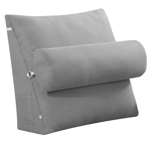 GOZYLA Keilkissen Lesekissen 60x50x20 cm: Dreieckige Baumwolle...