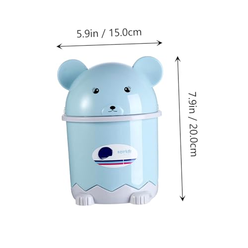 Papelera pequeña de escritorio rectangular azul miniatura 2
